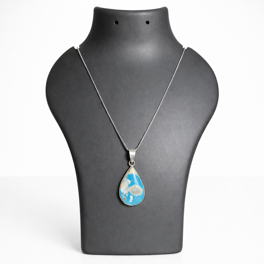 Natural Turquoise Droplet Shape Pendant – Protection, Calm & Truth
