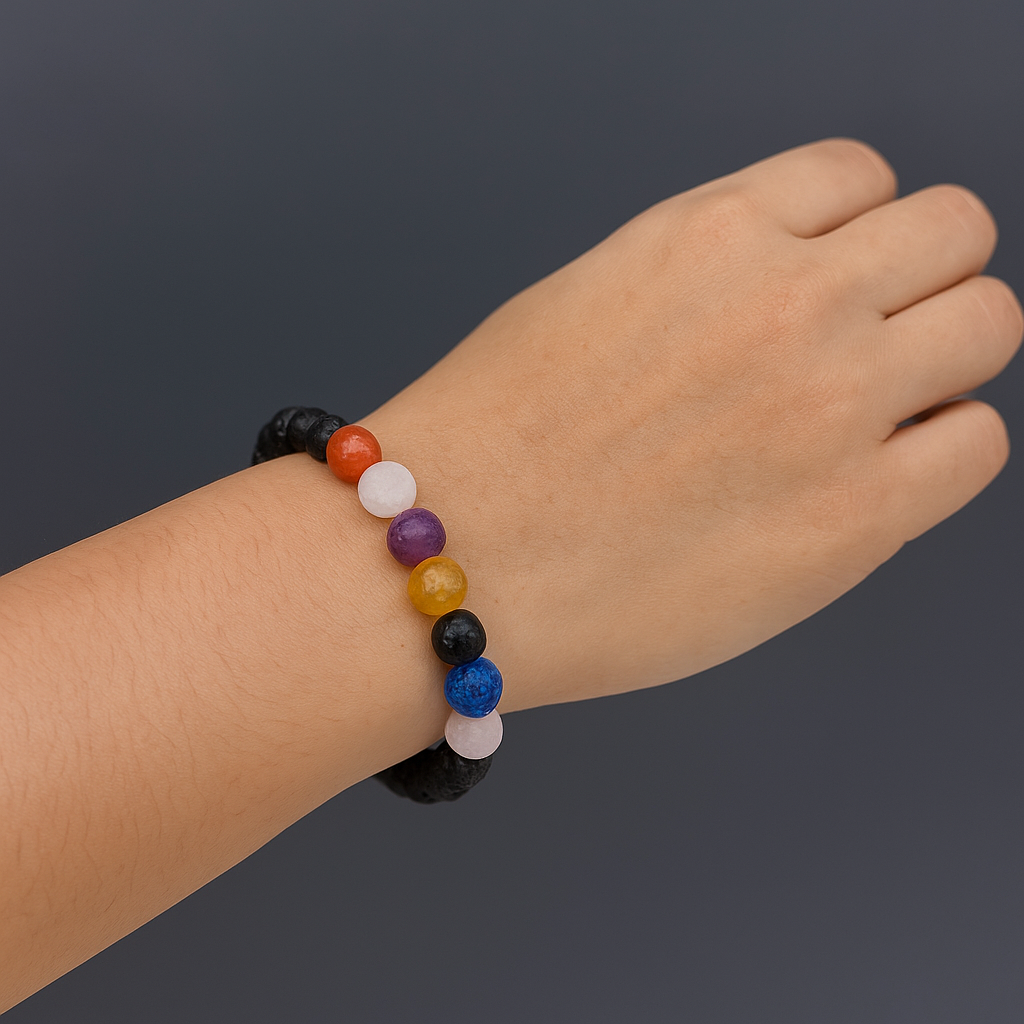 Seven Chakra Lava Stone Bracelet – Ground Your Energy, Align Your Chakras