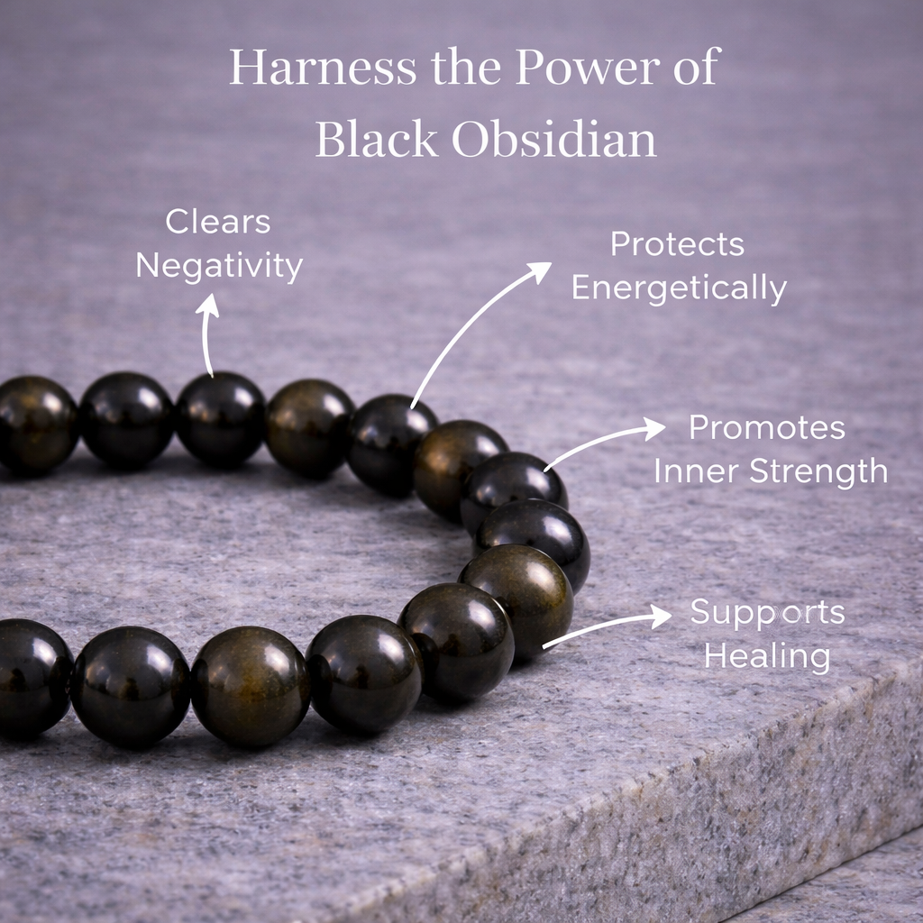 Black Obsidian Protection & Grounding Bracelet