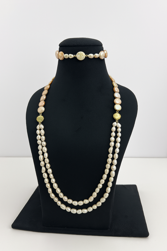 Double Layer Pearl Necklace – Symbol of Elegance, Purity & Divine Feminine Energy