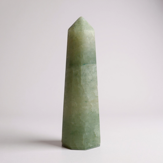 Green Aventurine Pencil Tower – Crystal of Luck, Prosperity & Heart Healing