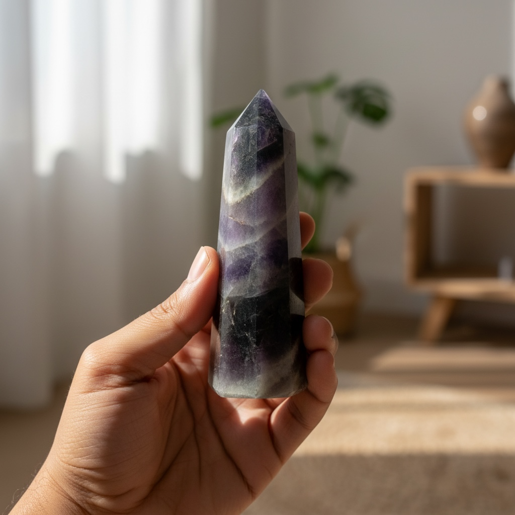 Amethyst Pencil Tower – Crystal of Peace, Intuition & Spiritual Awakening