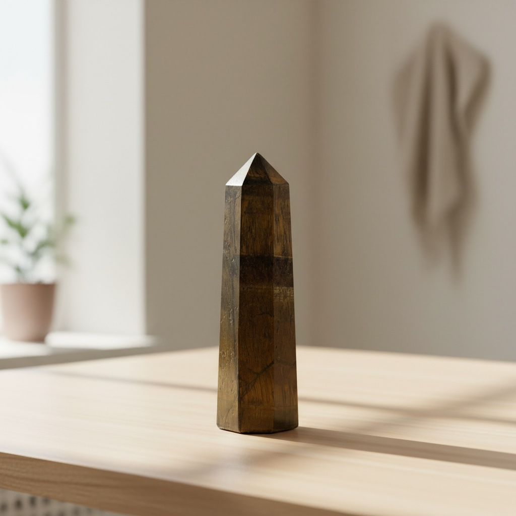 Tiger Eye Pencil Tower – Crystal of Courage, Confidence & Protection