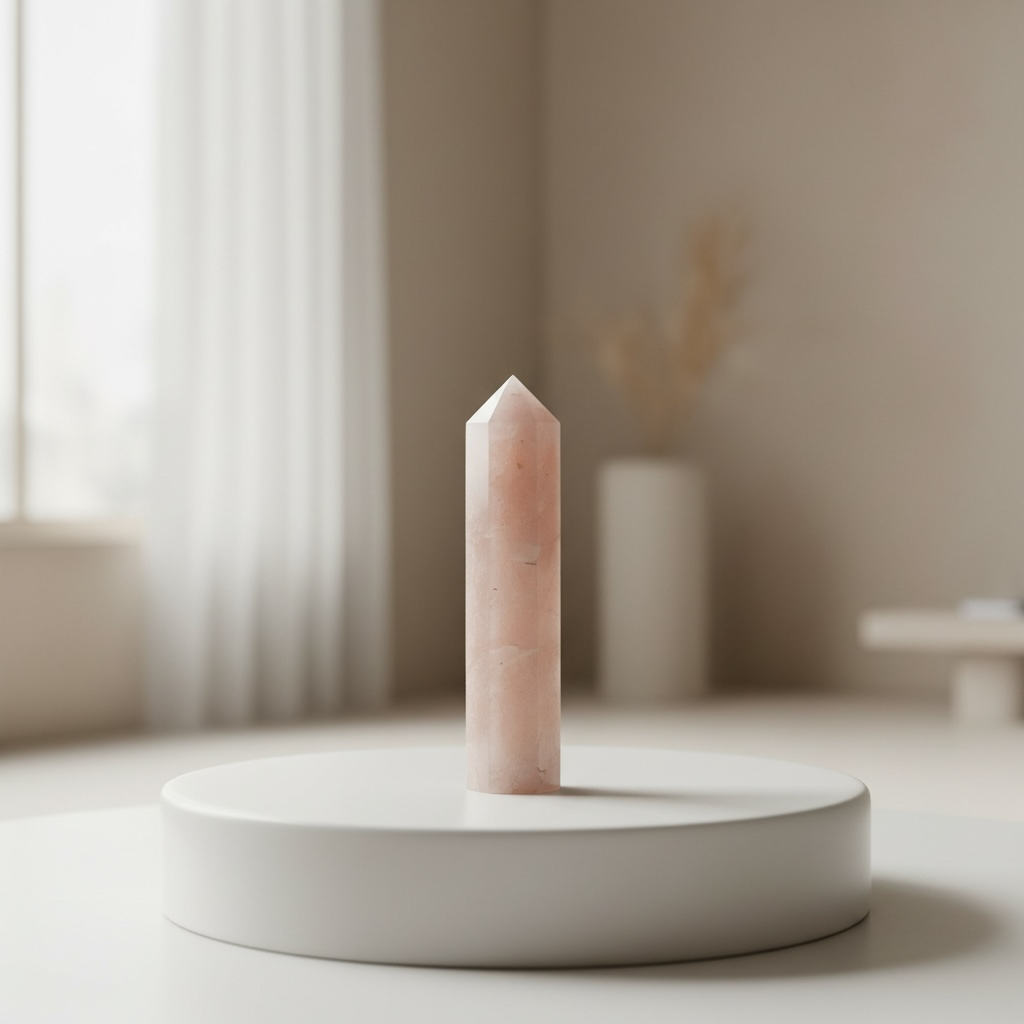 Rose Quartz Pencil Tower – Crystal of Love, Peace & Emotional Healing