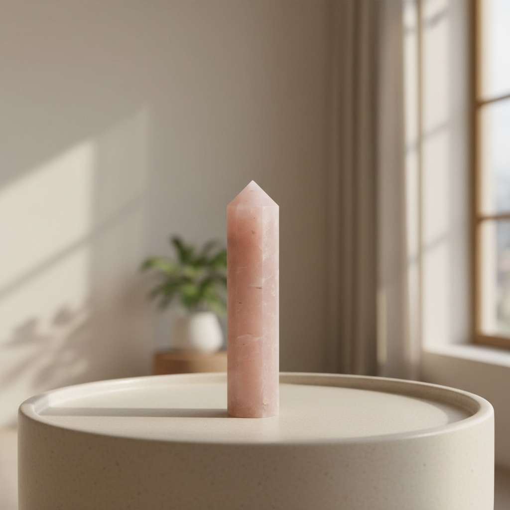 Rose Quartz Pencil Tower – Crystal of Love, Peace & Emotional Healing