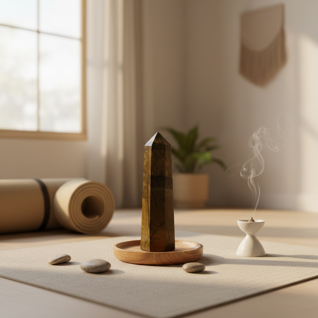 Tiger Eye Pencil Tower – Crystal of Courage, Confidence & Protection