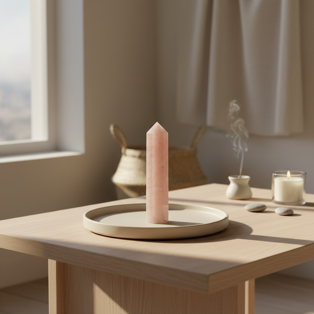 Rose Quartz Pencil Tower – Crystal of Love, Peace & Emotional Healing
