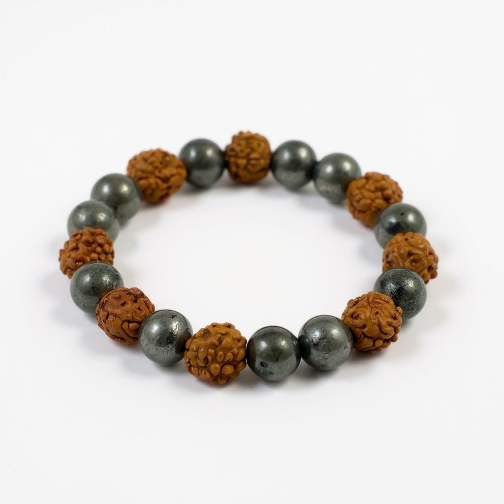 Pyrite & Rudraksh Bracelet