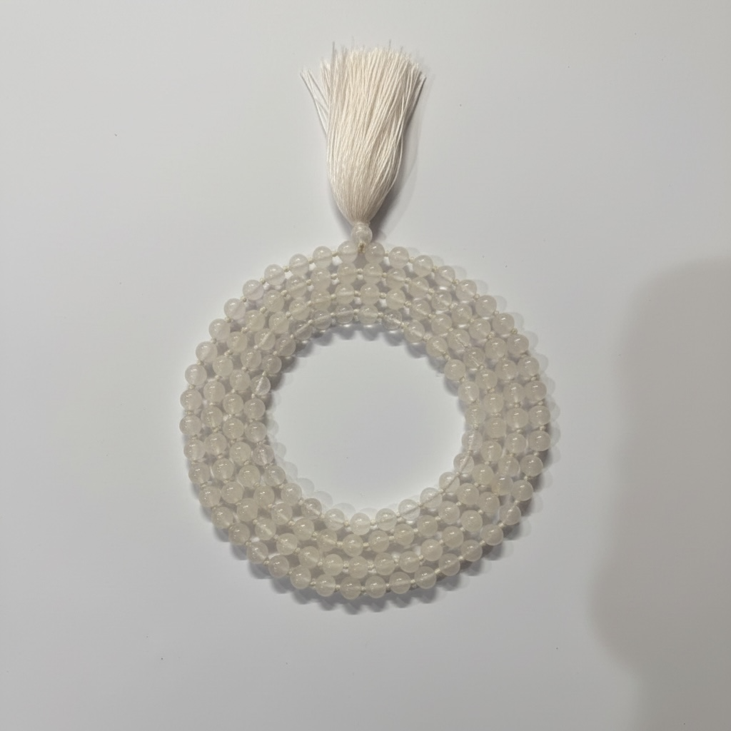 Clear Quartz (Sphatik) Jaap Mala – Purity, Focus & Energy Amplification