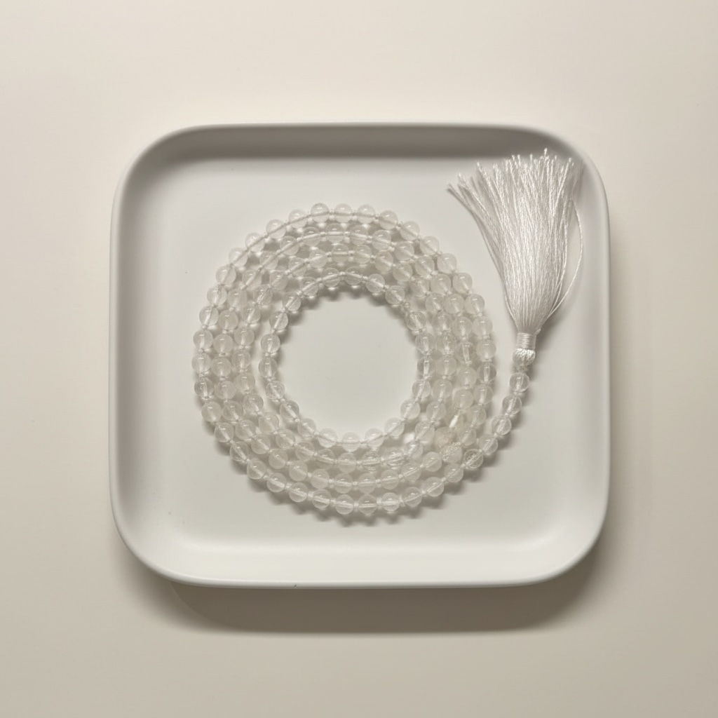 Clear Quartz (Sphatik) Jaap Mala – Purity, Focus & Energy Amplification