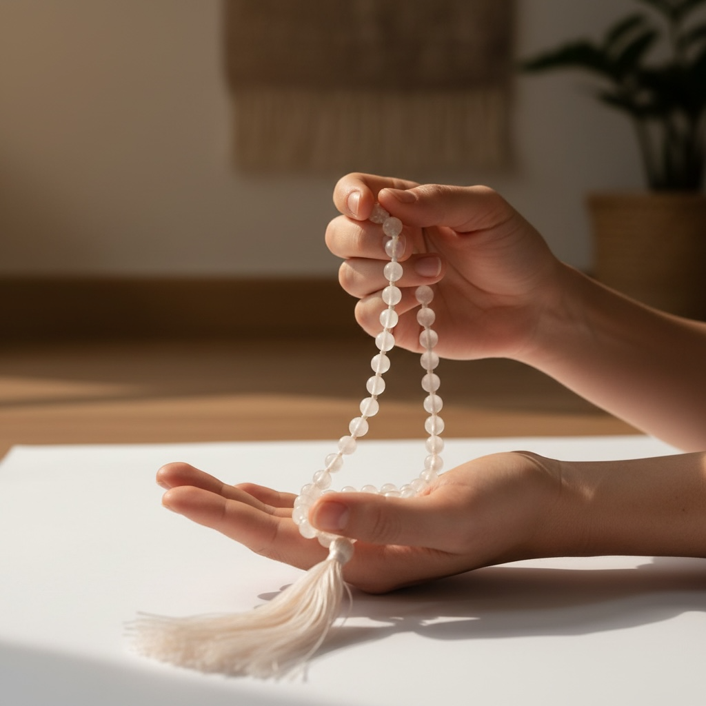 Clear Quartz (Sphatik) Jaap Mala – Purity, Focus & Energy Amplification