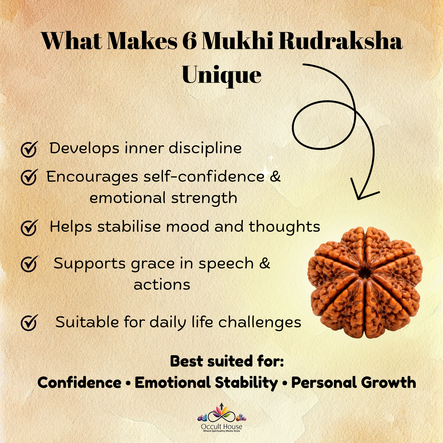 6 Mukhi Rudraksha – Bead of Strength, Balance & Emotional Stability