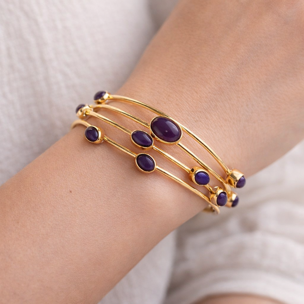 Amethyst Adjustable Cuff Bracelet