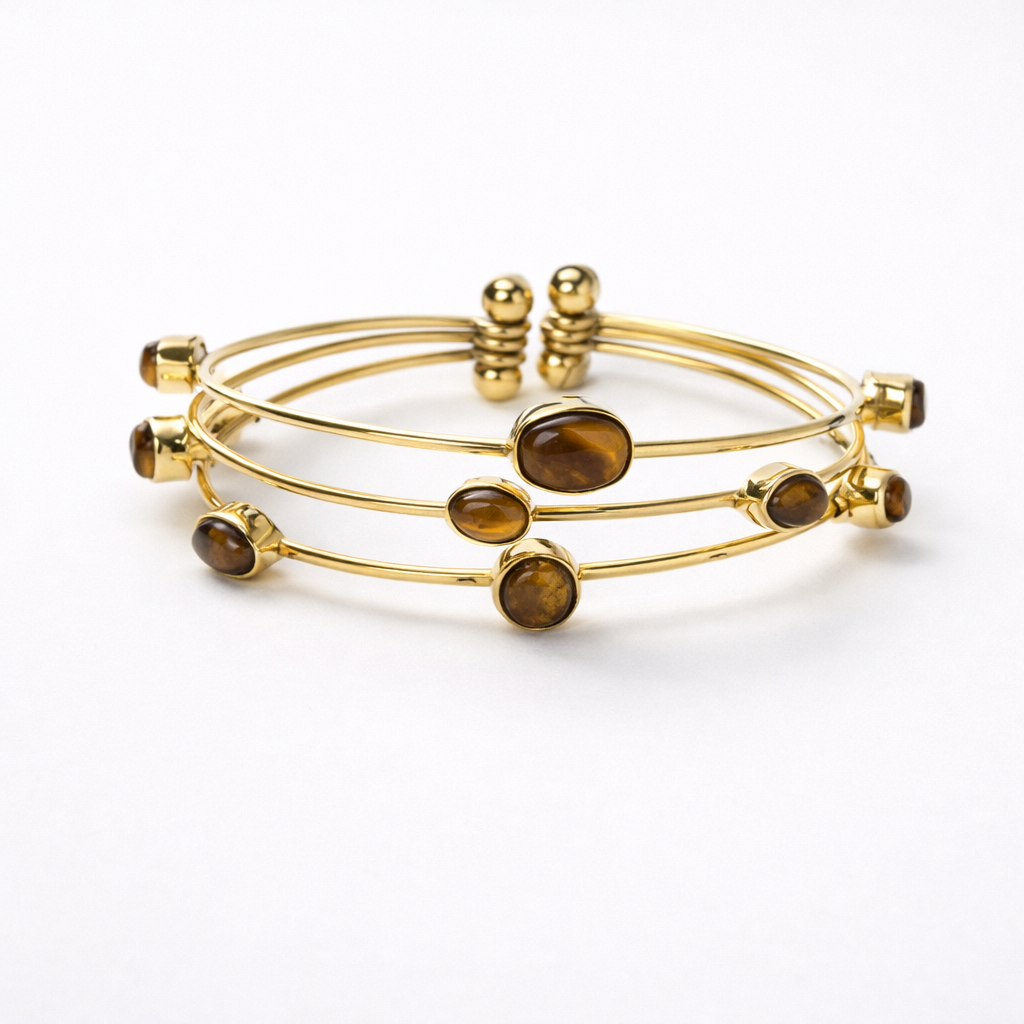 Tiger Eye Cuff Bracelet – Stone of Confidence, Protection & Inner Strengt
