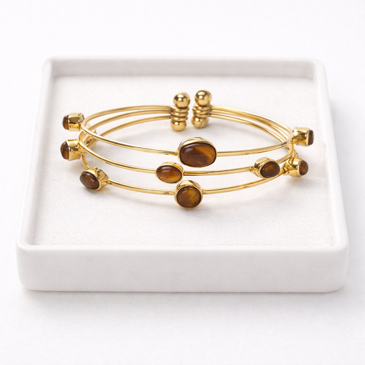Tiger Eye Cuff Bracelet – Stone of Confidence, Protection & Inner Strengt