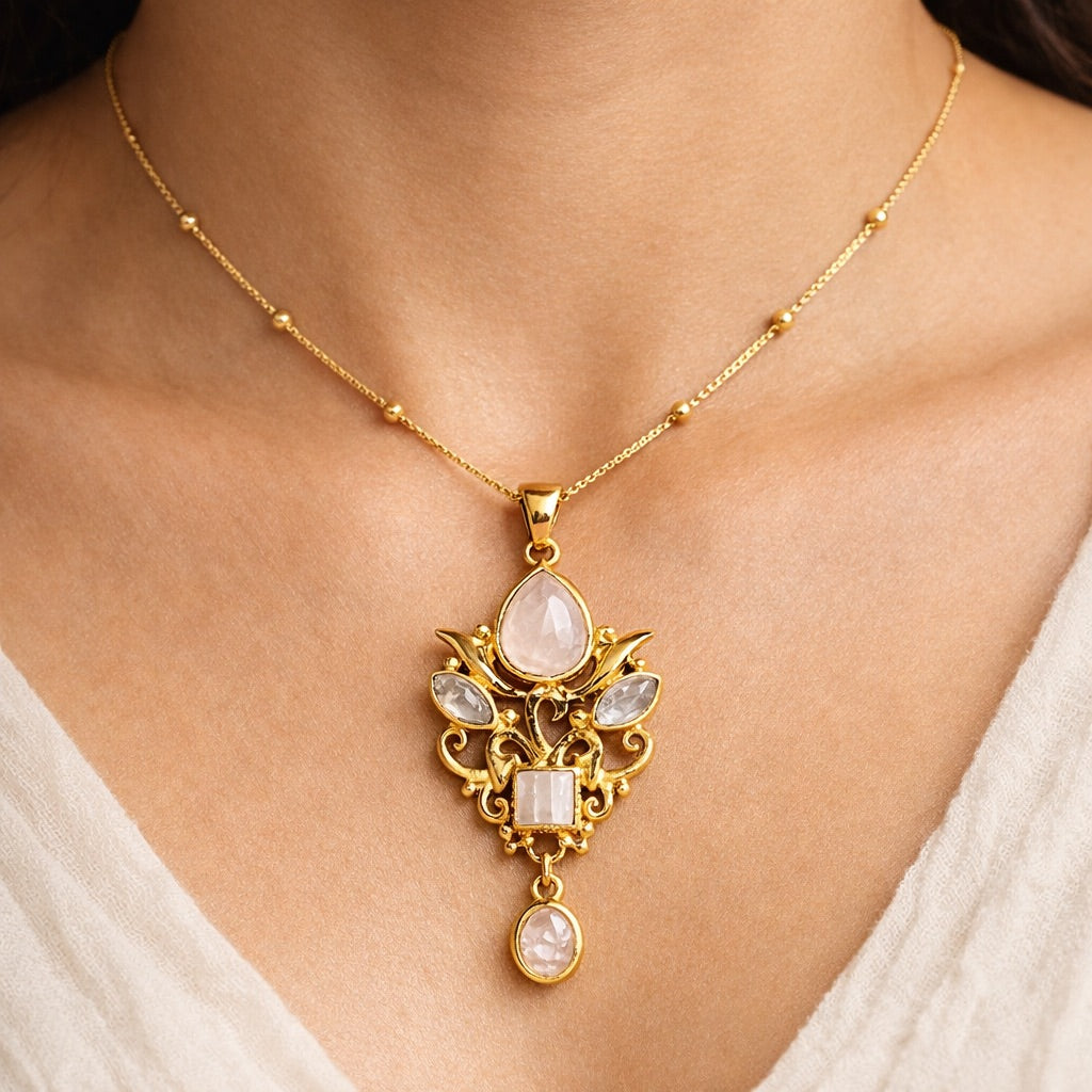 Rose Quartz Designer Pendant – Stone of Love, Healing & Emotional Harmony