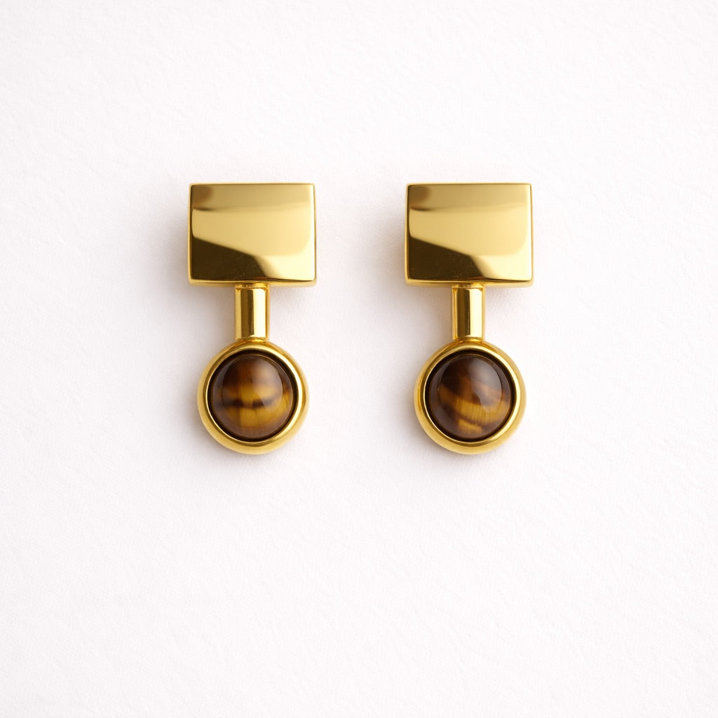 Tiger Eye Earrings – Stone of Confidence, Protection & Inner Strength