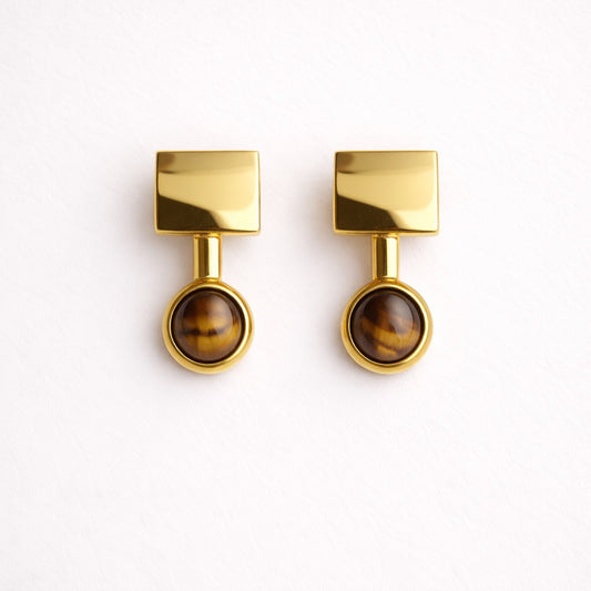 Tiger Eye Earrings – Stone of Confidence, Protection & Inner Strength