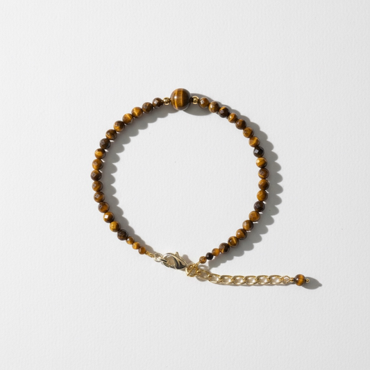 Tiger Eye 2mm Anklet With 4mm Bead – Crystal of Courage, Grounding & Protection