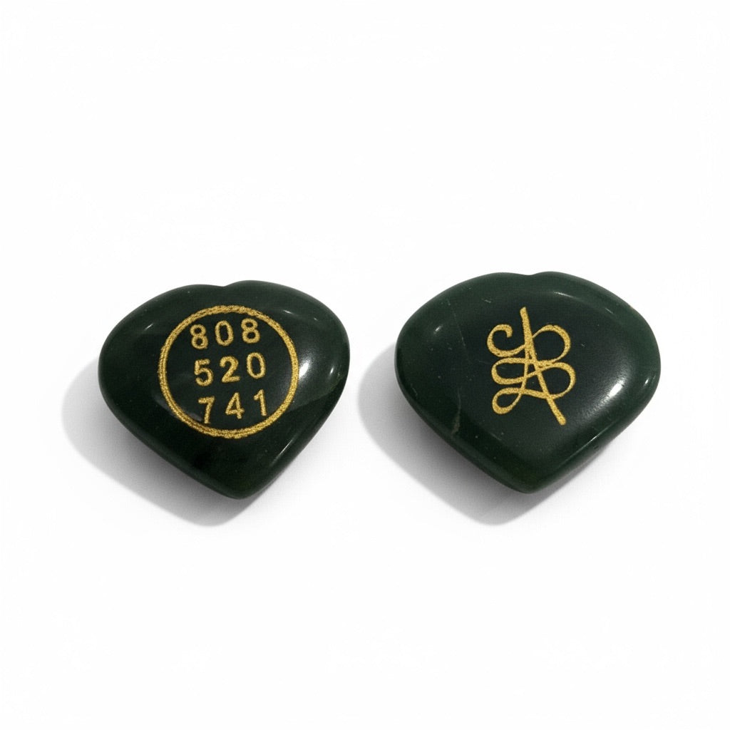 Green Aventurine Zibu Symbol Stone – Healing, Abundance & Heart Energy