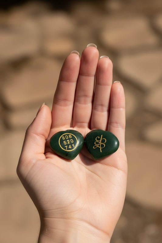 Green Aventurine Zibu Symbol Stone – Healing, Abundance & Heart Energy