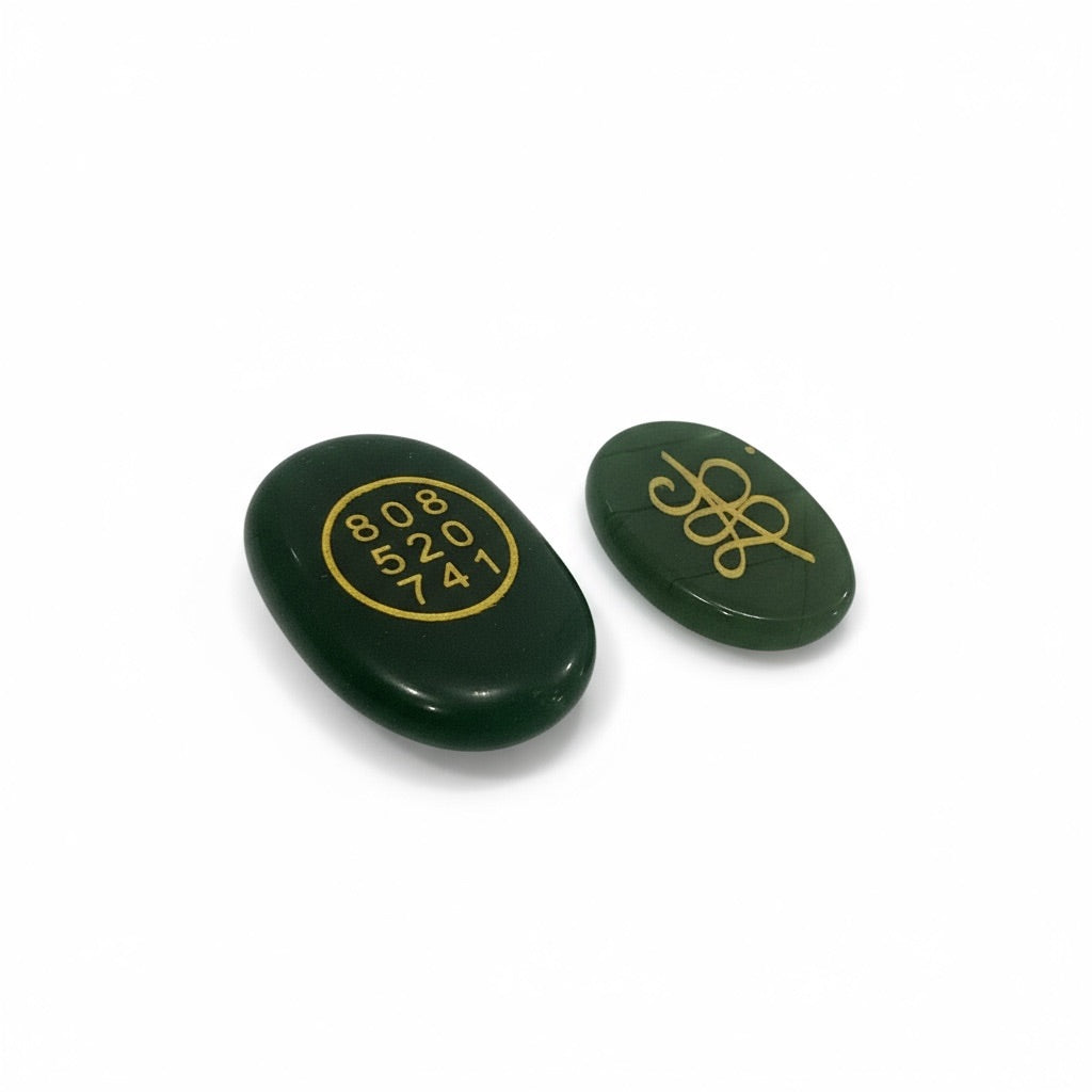 Green Aventurine Zibu Symbol Stone – Healing, Abundance & Heart Energy