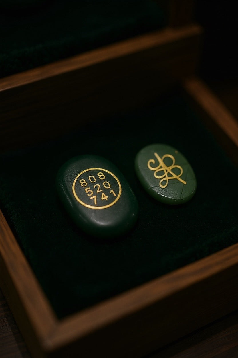 Green Aventurine Zibu Symbol Stone – Healing, Abundance & Heart Energy