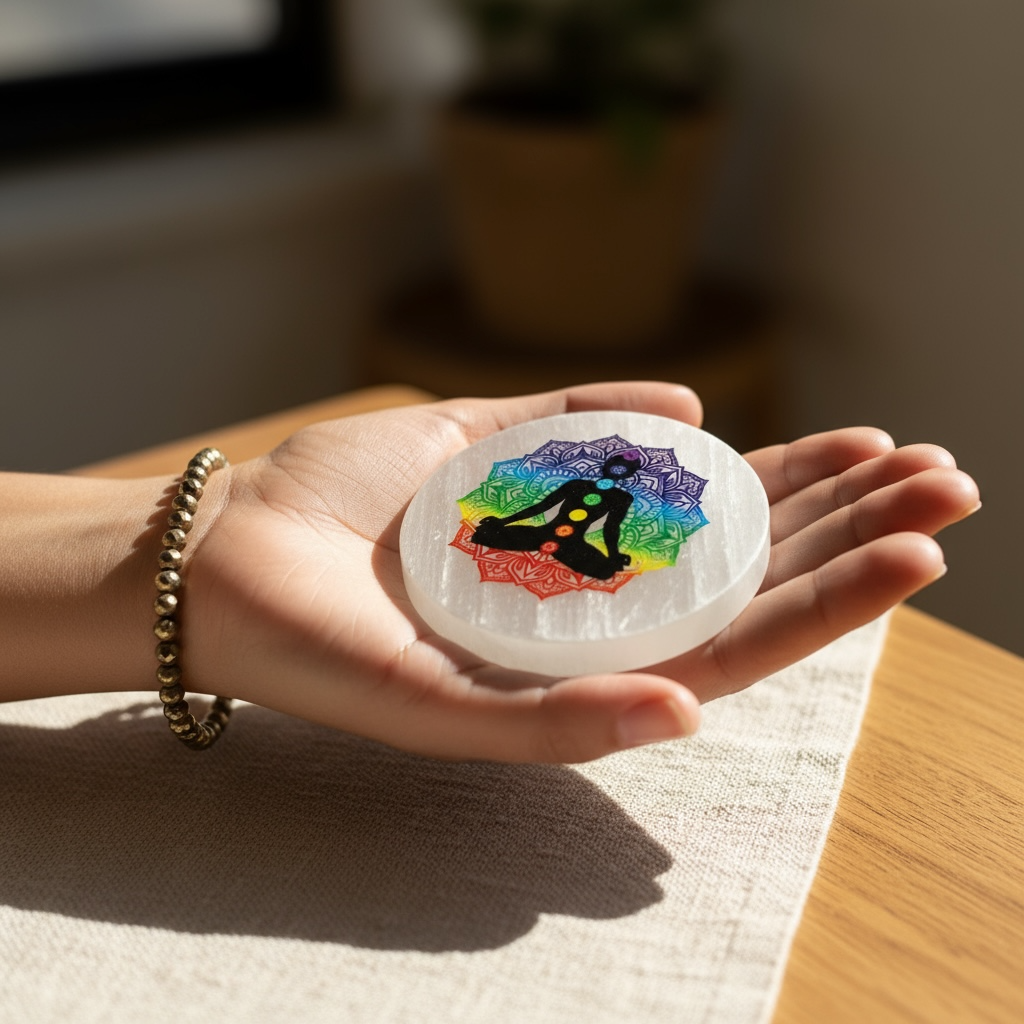 Selenite Plate – Chakra Alignment & Energy Cleansing