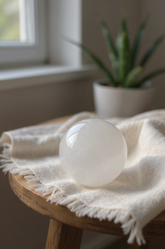 Selenite Crystal Ball – Divine Light, Clarity & Aura Cleansing