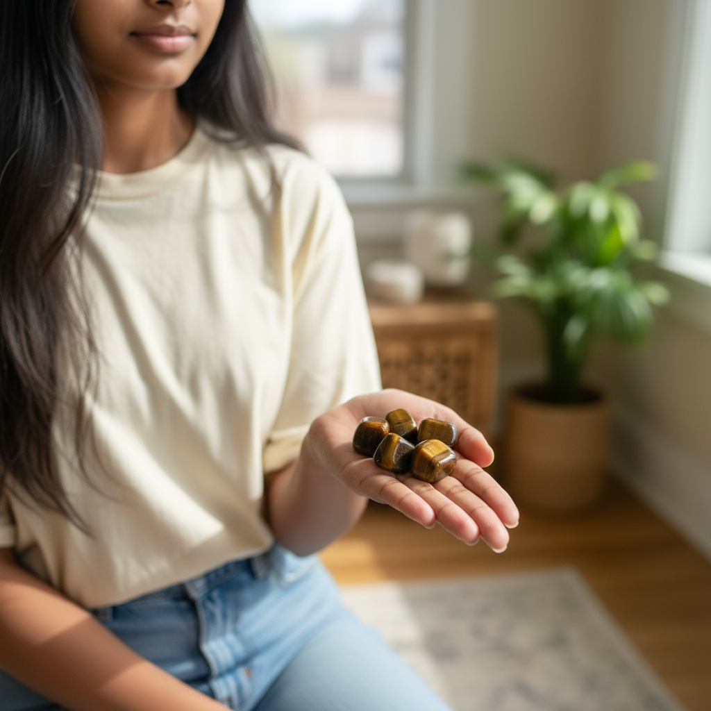 Tiger Eye Tumble Stone – Courage, Protection & Inner Strength
