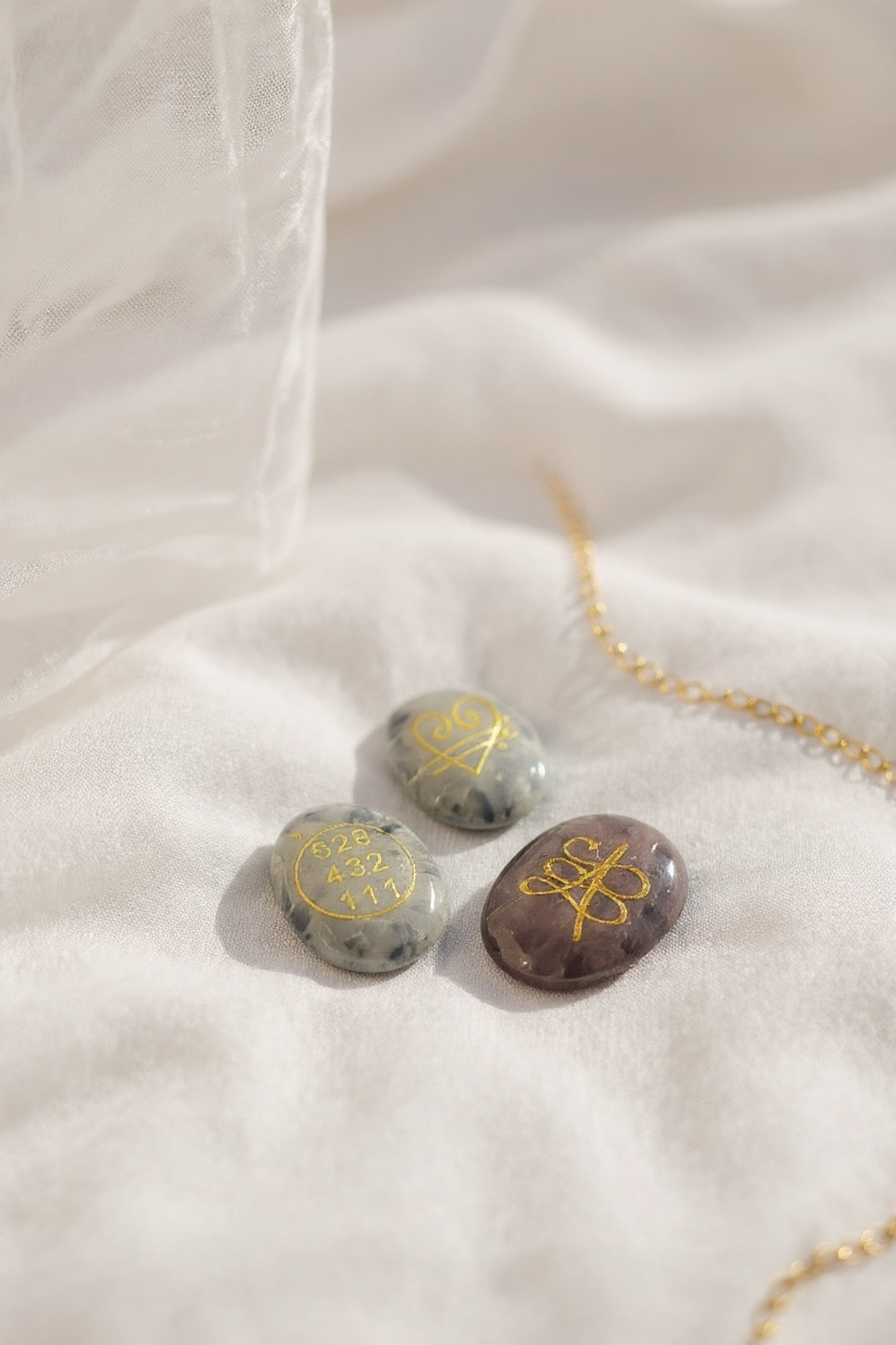 Rose Quartz Zibu Symbol Stone Set – Love, Healing & Emotional Harmony