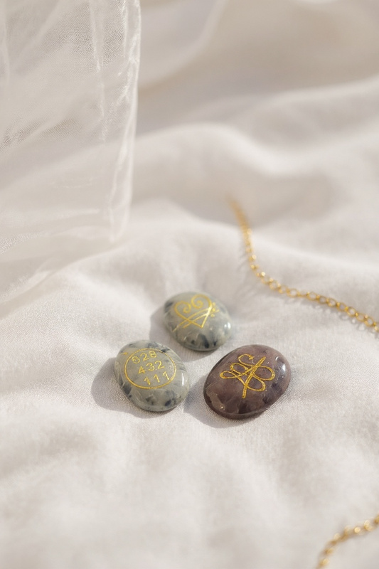 Rose Quartz Zibu Symbol Stone Set – Love, Healing & Emotional Harmony