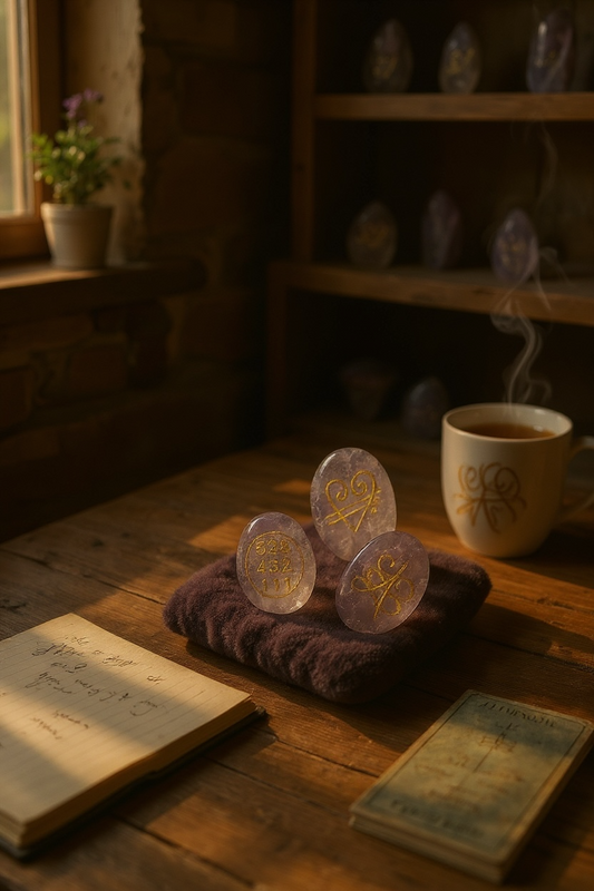 Rose Quartz Zibu Symbol Stone Set – Love, Healing & Emotional Harmony