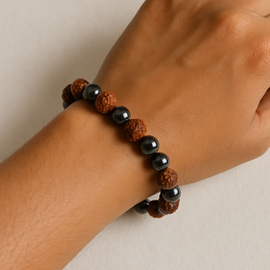 Hematite & Rudraksha Energy Armor Bracelet