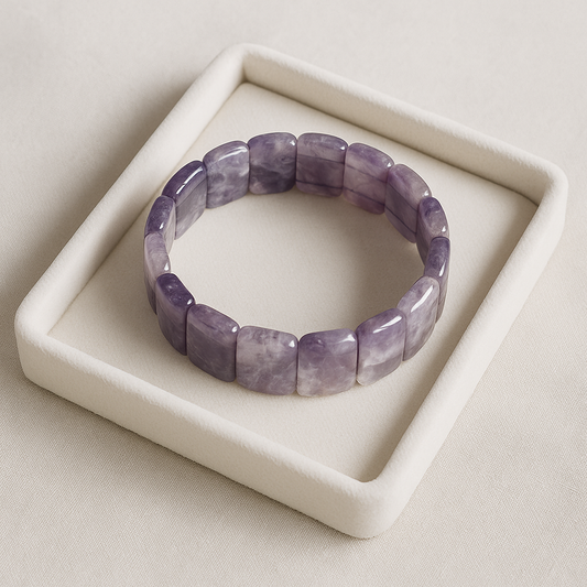 Amethyst Faceted Barrel Cut Bracelet