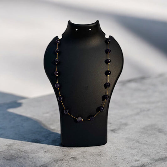 Amethyst Wisdom Necklace – with Anti-Tarnish Gold Chain