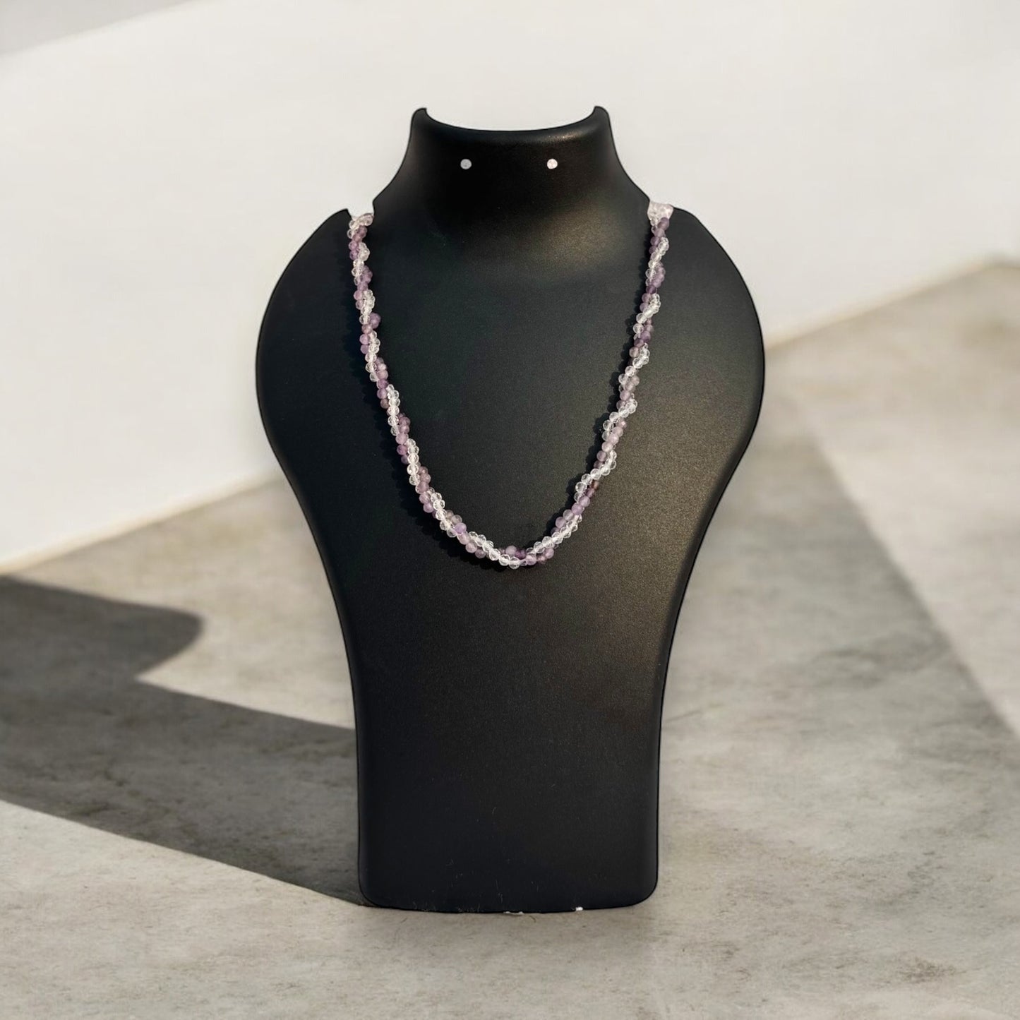Amethyst & Clear Quartz Harmony Necklace – Clarity, Calm & Crown Activation