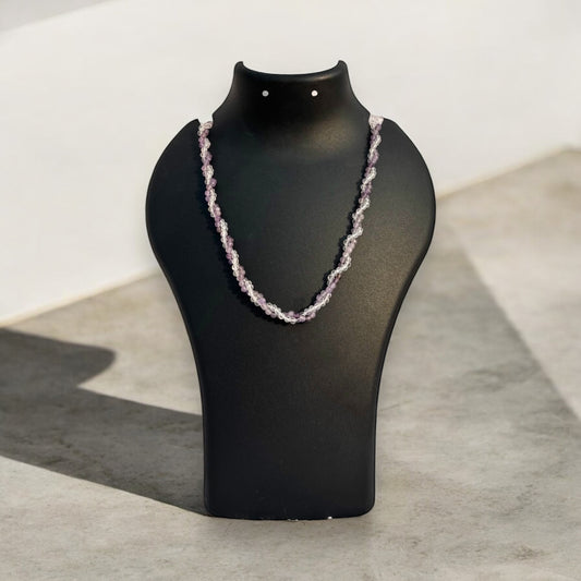 Amethyst & Clear Quartz Harmony Necklace – Clarity, Calm & Crown Activation