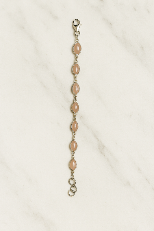 Rose Quartz Silver Chain Bracelet – Love & Self-Worth