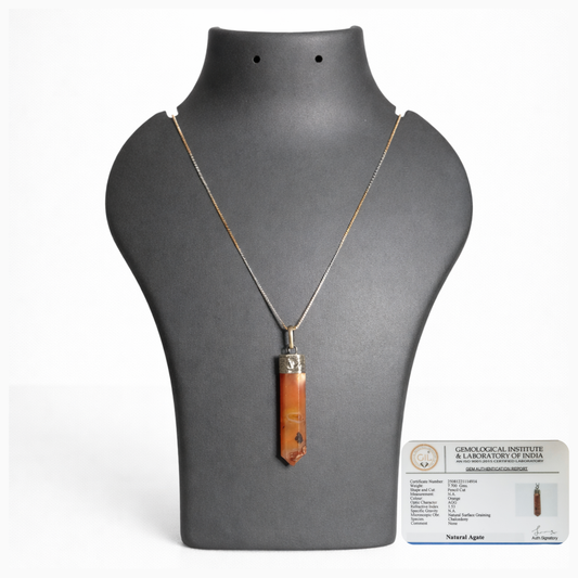 Carnelian Pencil Pendant – Crystal of Creativity, Courage & Motivation
