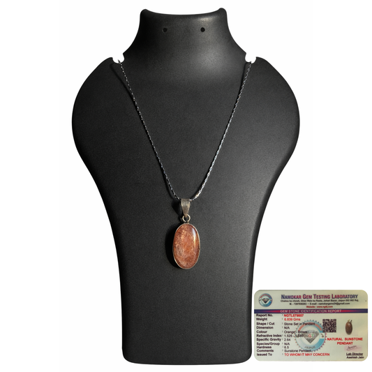 Sunstone Oval Pendant – Crystal of Joy, Confidence & Abundance