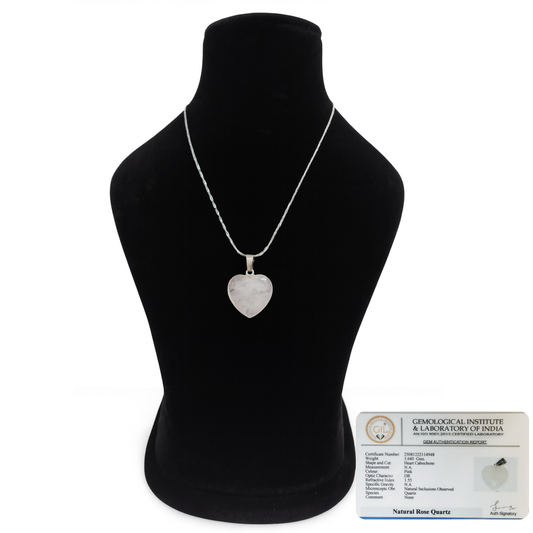 Rose Quartz Heart Pendant – Stone of Love, Compassion & Emotional Healing