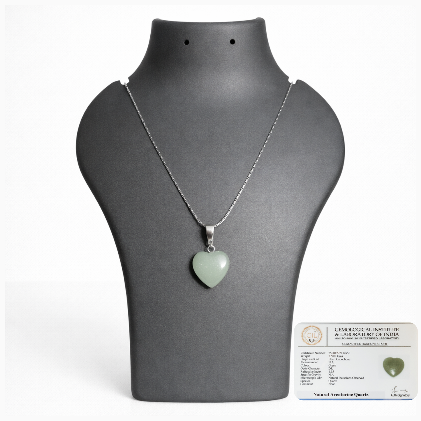 Green Aventurine Heart Pendant – Crystal of Luck, Healing & New Beginnings