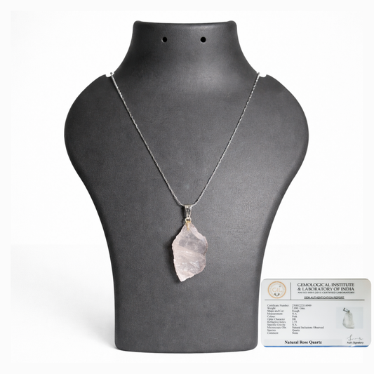 Rose Quartz Raw Pendant – Crystal of Love, Compassion & Emotional Healing