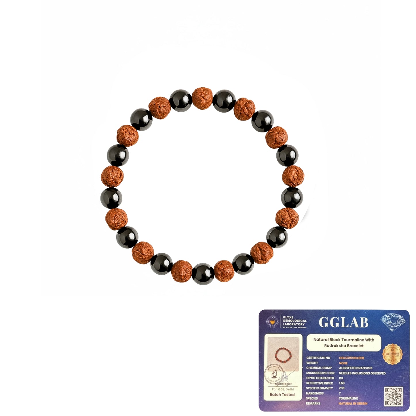 Black Tourmaline & Rudraksh Bracelet